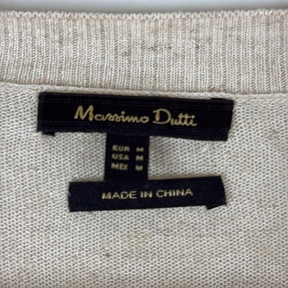 Massimo Dutti Linen blend button front cardigan size medium - Picture 2 of 5